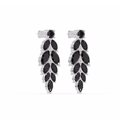 Sapphire Feather Drop Earrings