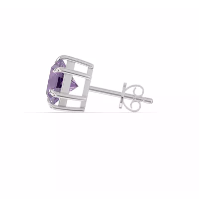 Hexagon Amethyst Stud Earrings