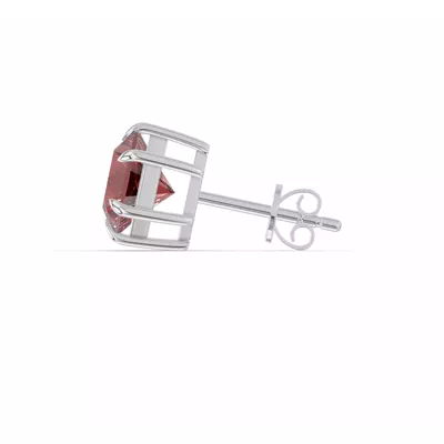 Hexagon Garnet Stud Earrings