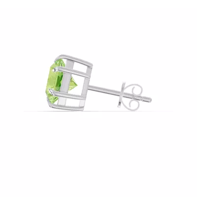 Hexagon Peridot Stud Earrings