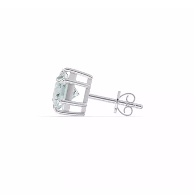 Hexagon Sky Blue Topaz Stud Earrings