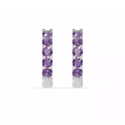 Amethyst Huggie Earrings