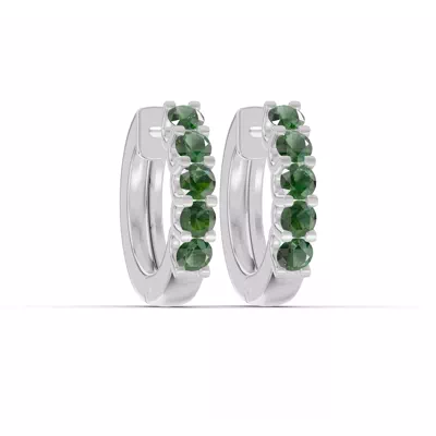 Emerald Huggie Earrings