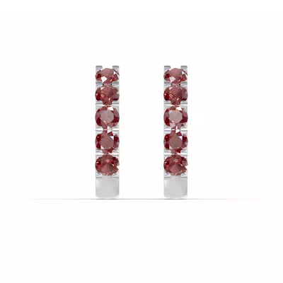 Garnet Huggie Earrings