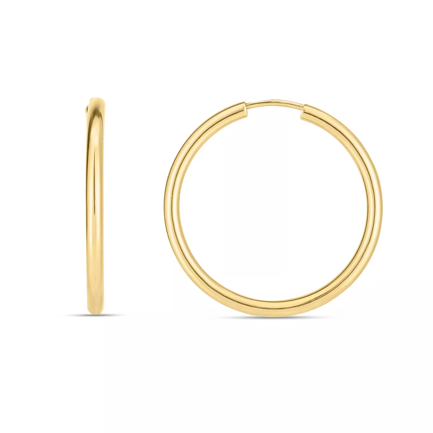 Polished Round Gold Hoops