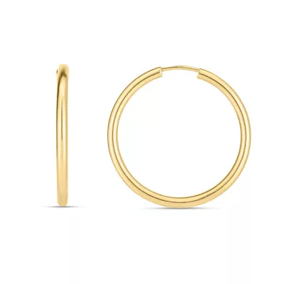 Polished Round Gold Hoops