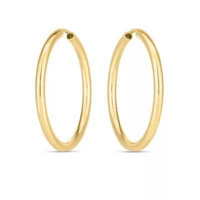 Polished Round Gold Hoops