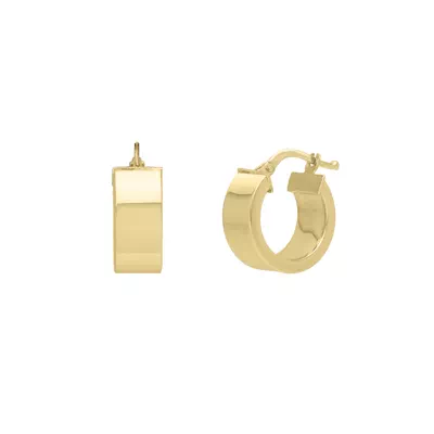 Petite Polished Wide-Edge Gold Hoops