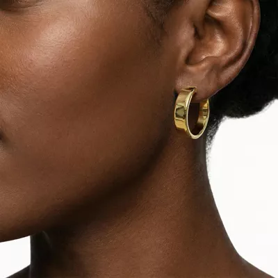 Classic Polished Wide-Edge Gold Hoops