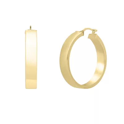 Grand Polished Wide-Edge Gold Hoops