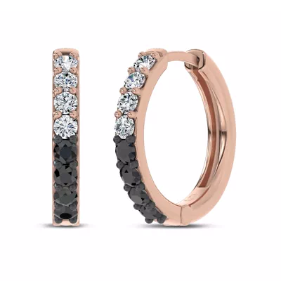 Midnight Noir Diamond Hoop Earrings by Christian Siriano