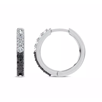 Midnight Noir Lab Diamond Hoop Earrings by Christian Siriano