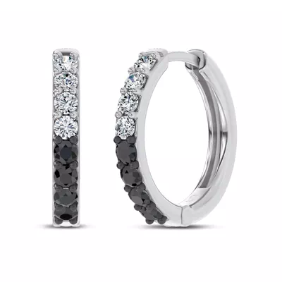 Midnight Noir Diamond Hoop Earrings by Christian Siriano
