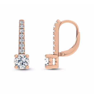 Leverback Lab Diamond Drop Earrings