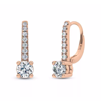 Leverback Diamond Drop Earrings