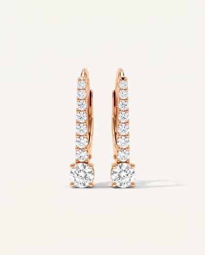 Leverback Diamond Drop Earrings