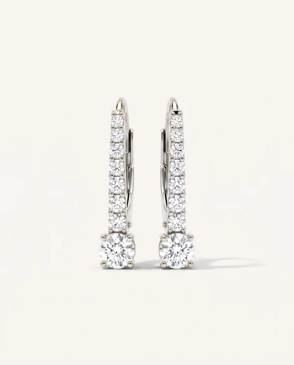 Diamond Earrings Leverback Lab Diamond Drop earrings
