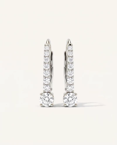 Leverback Diamond Drop Earrings