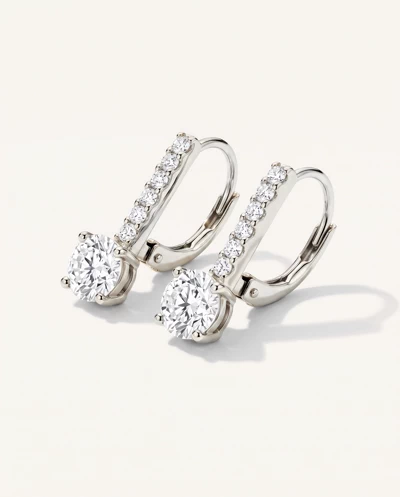 Leverback Diamond Drop Earrings