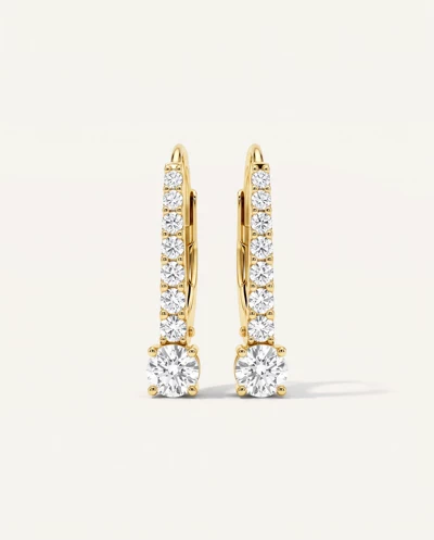 Leverback Diamond Drop Earrings