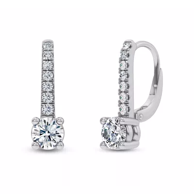 Leverback Lab Diamond Drop Earrings