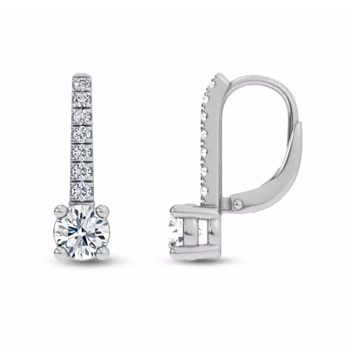 Leverback Diamond Drop Earrings