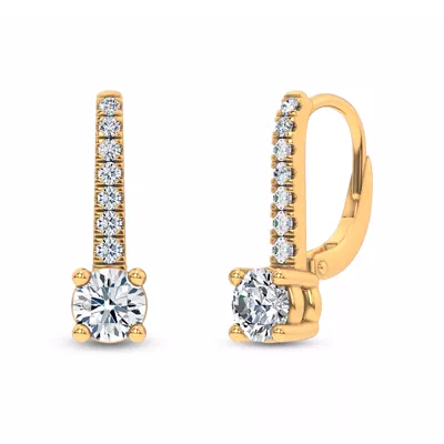 Leverback Diamond Drop Earrings