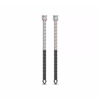 Midnight Noir Convertible Diamond Linear Hoops by Christian Siriano
