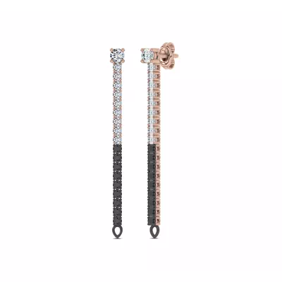 Midnight Noir Convertible Diamond Linear Hoops by Christian Siriano