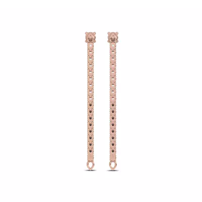 Midnight Noir Convertible Diamond Linear Hoops by Christian Siriano
