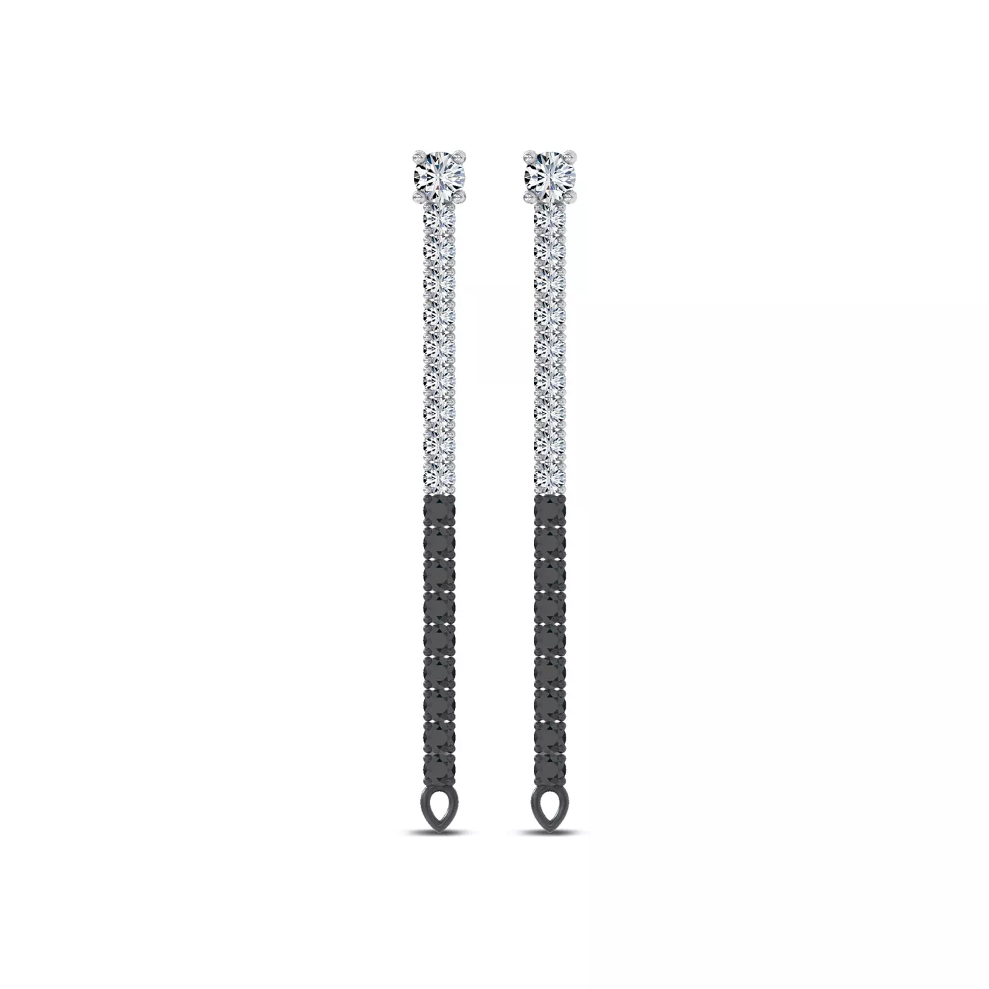 Two Earrings in One 14K White Gold Engagement Ring
