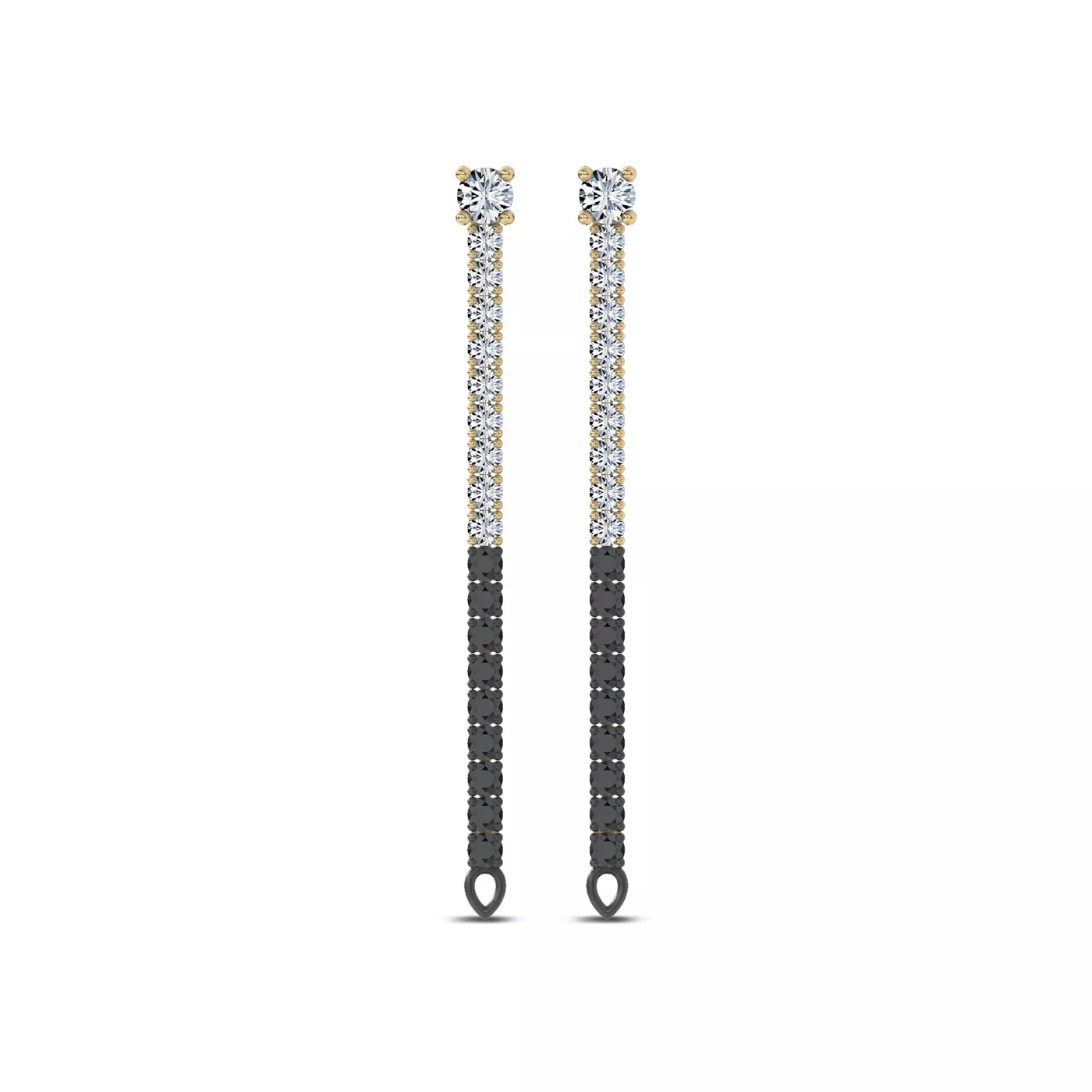 Two Earrings in One 14K Yellow Gold Engagement Ring
