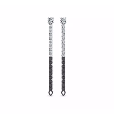 Midnight Noir Convertible Lab Diamond Linear Hoops by Christian Siriano