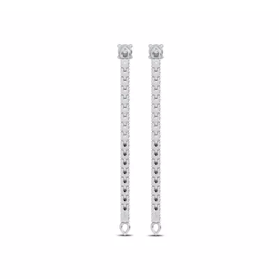Midnight Noir Convertible Lab Diamond Linear Hoops by Christian Siriano
