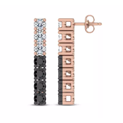 Midnight Noir Lab Diamond Drop Earrings by Christian Siriano