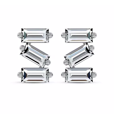 Staccato Baguette Lab Diamond Studs by Christian Siriano