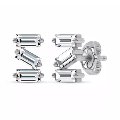 Staccato Baguette Lab Diamond Studs by Christian Siriano