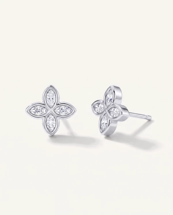 Diamond Earrings Maravina Rosette Lab Studs by Christian Siriano