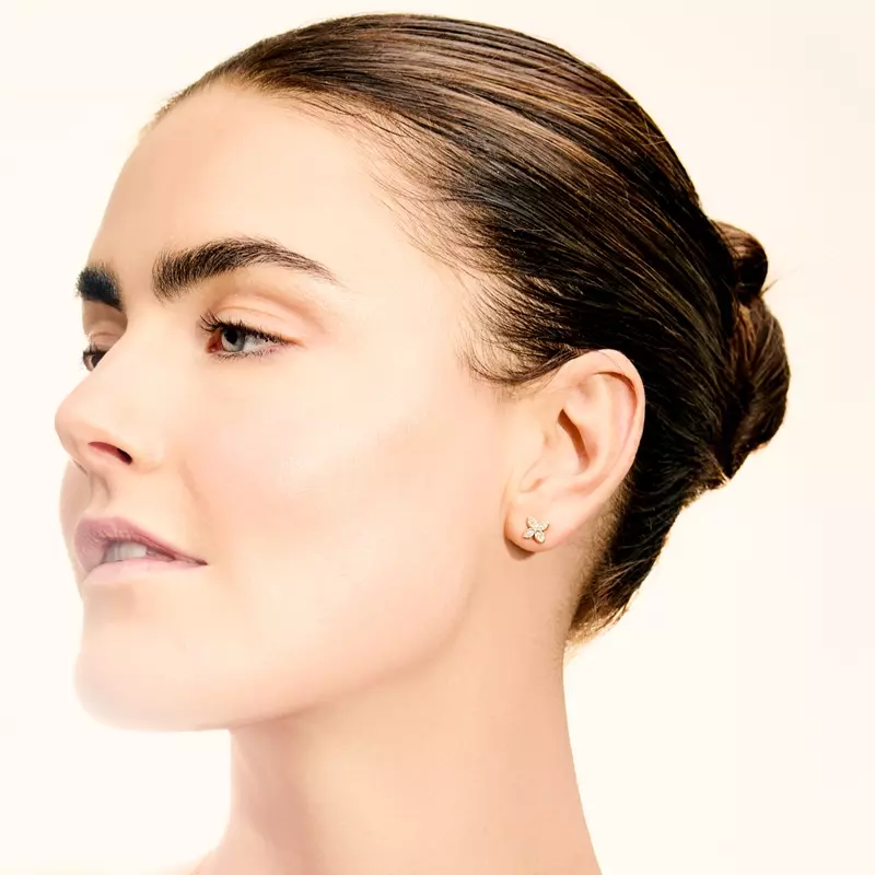 14K White Gold Maravina Rosette Lab Studs by Christian Siriano