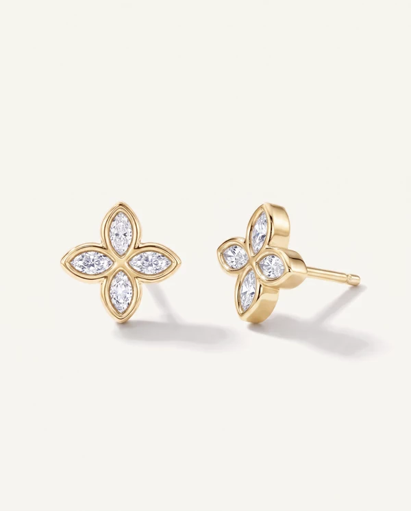 Diamond Earrings Maravina Rosette Lab Studs by Christian Siriano