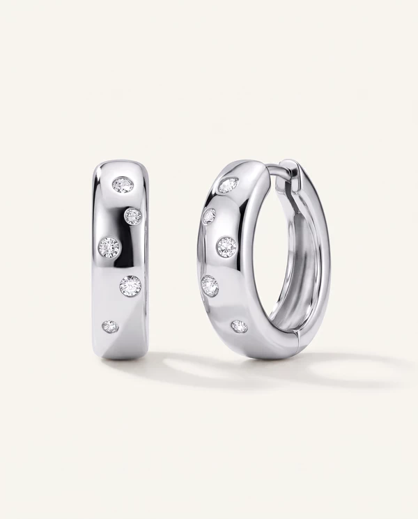 Diamond Earrings Lustra Lab Diamond Huggies