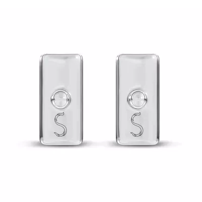 Midnight Noir Petite Diamond Bar Studs by Christian Siriano