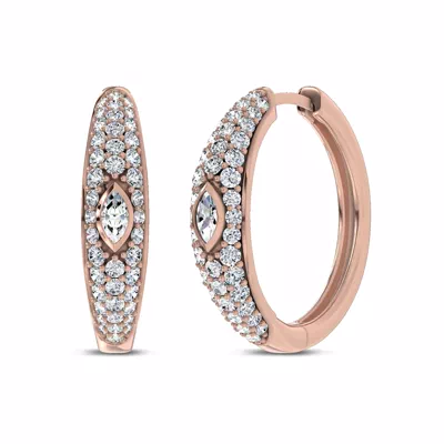 Sequin Marquise Lab Diamond Hoops by Christian Siriano