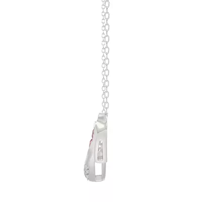 Interlocking Pink Lab Diamond Heart Necklace