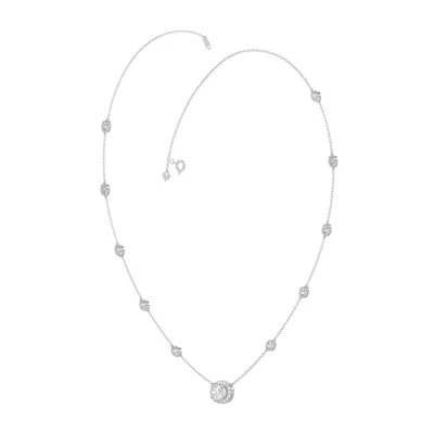 Oval Bezel Station Lab Diamond Halo Necklace (2.25 ct. tw.)