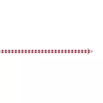 Lab Ruby & Lab Diamond Two-Row Tennis Bracelet