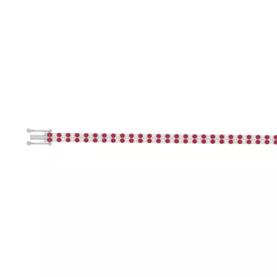 Lab Ruby & Lab Diamond Two-Row Tennis Bracelet