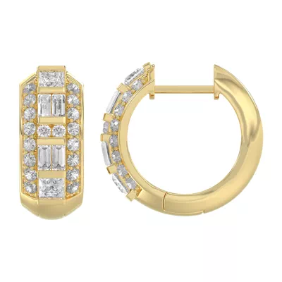 Mixed Shape Lab Diamond Hoop Earrings (1.00 ct. tw.)