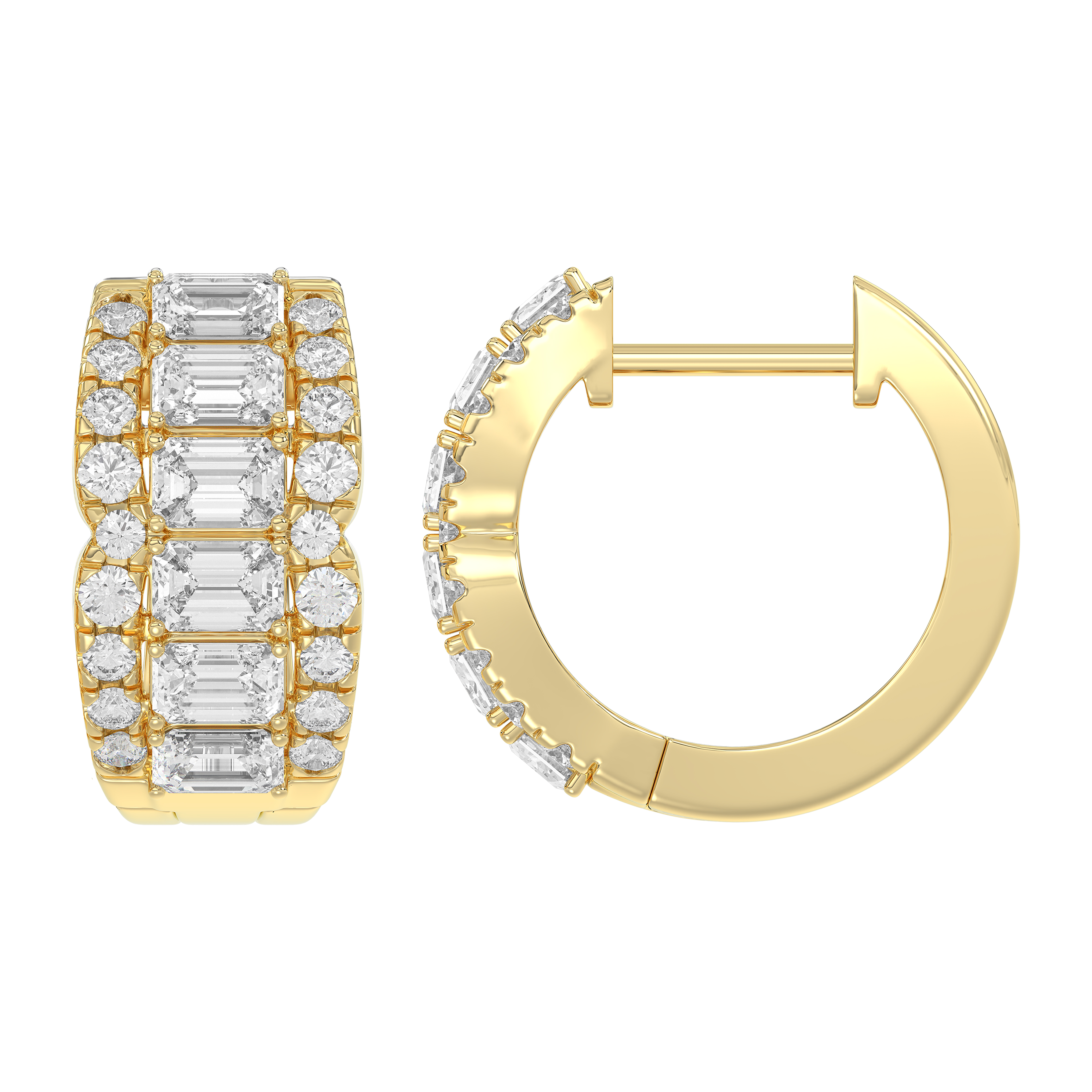 Emerald Lab Diamond Hoop Earrings (1.75 ct. tw.)