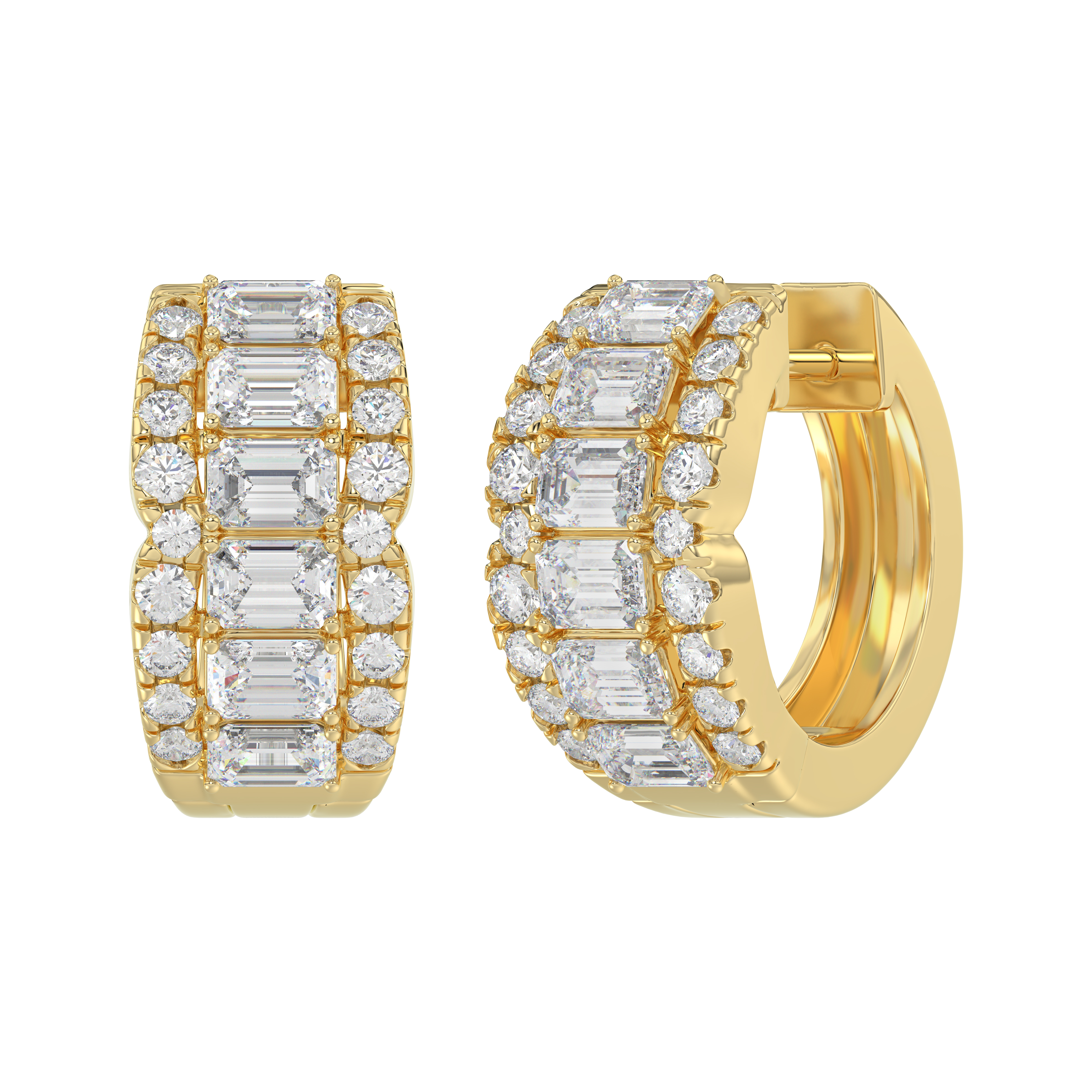 Emerald Lab Diamond Hoop Earrings (1.75 ct. tw.)